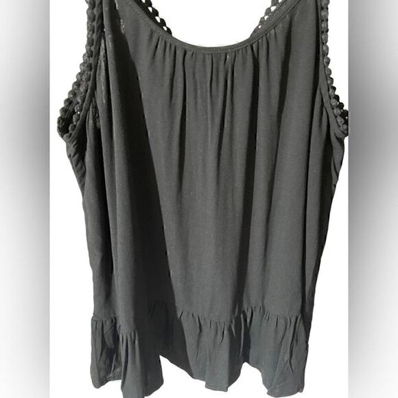 Anthro Love On A Hanger Floral Boho Chic Embroidered Peplum Cami Top Black Small - Picture 4 of 16